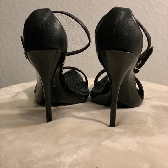 Black ankle strap high heels. - Picture 3 of 3